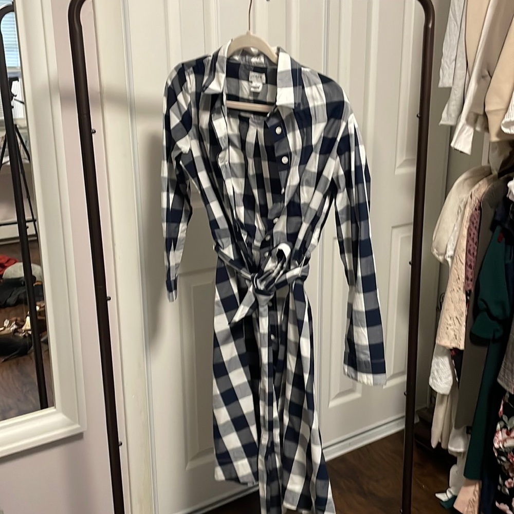 Plaid button down dress